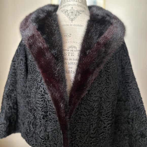 PERSIAN LAMB, MINK FUR COLLAR JACKET - Picture 7 of 16